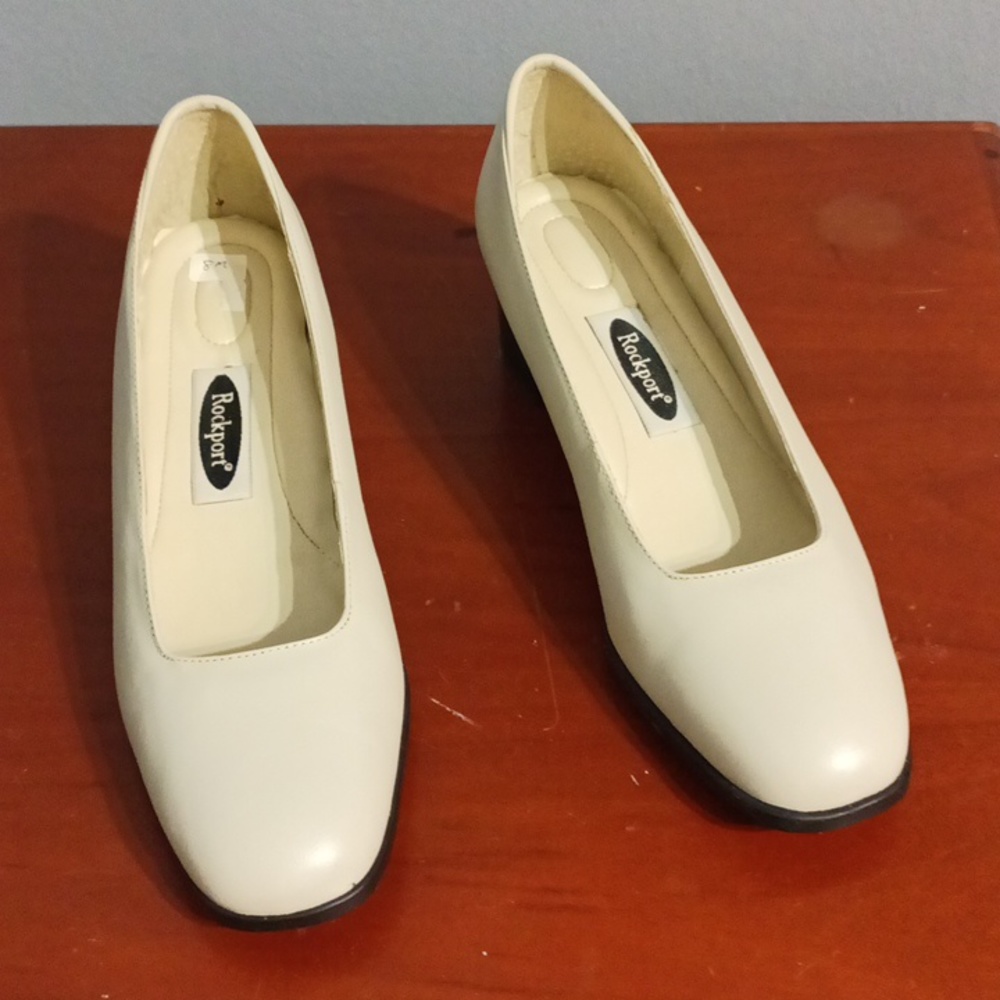 Rock port women's cream tan genuine leather upper balance man made 8 medium